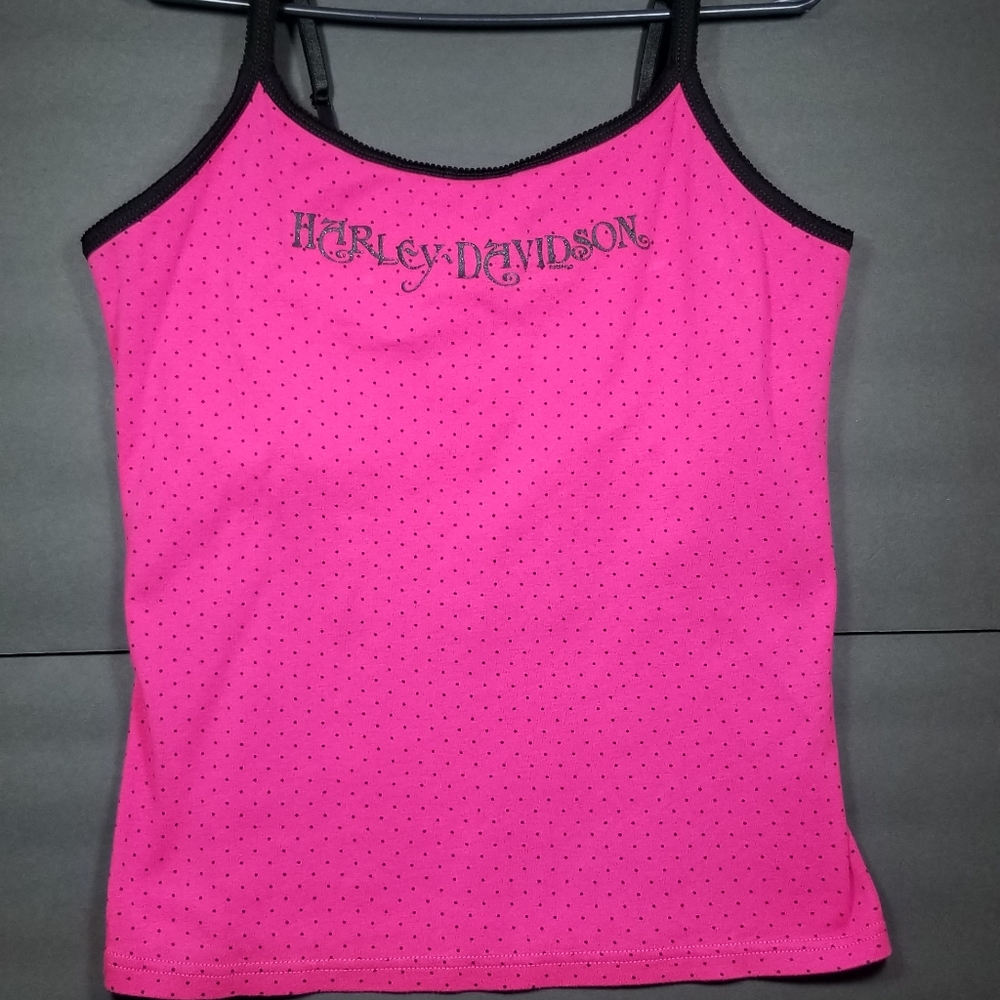 Harley-Davidson women's pink polka dot tank top